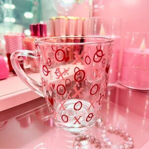 XO Valentine Clear Glass Coffee Tea Mug